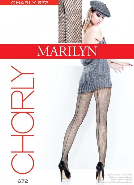 Marilyn Netzstrumpfhose mit rueckseitiger Naht Charly
