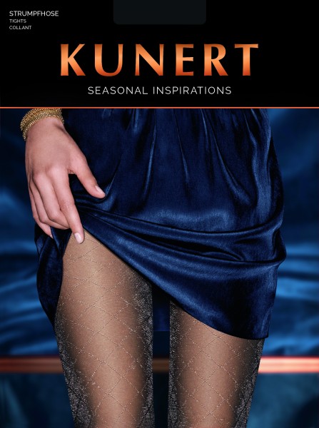 Elegante, semi-blickdichte Strumpfhose mit Lurexrauten Luxur Graphic von KUNERT