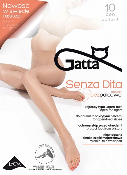 Hauchdünne Feinstrumpfhose mit offener Fußspitze Senza Dita Toeless von Gatta