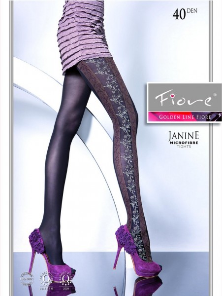 Fiore Elegante Strumpfhose mit floralem Muster Janine 40 DEN